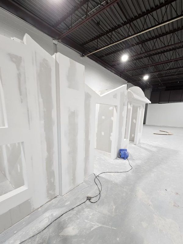 Indoor playground before — built in plain white